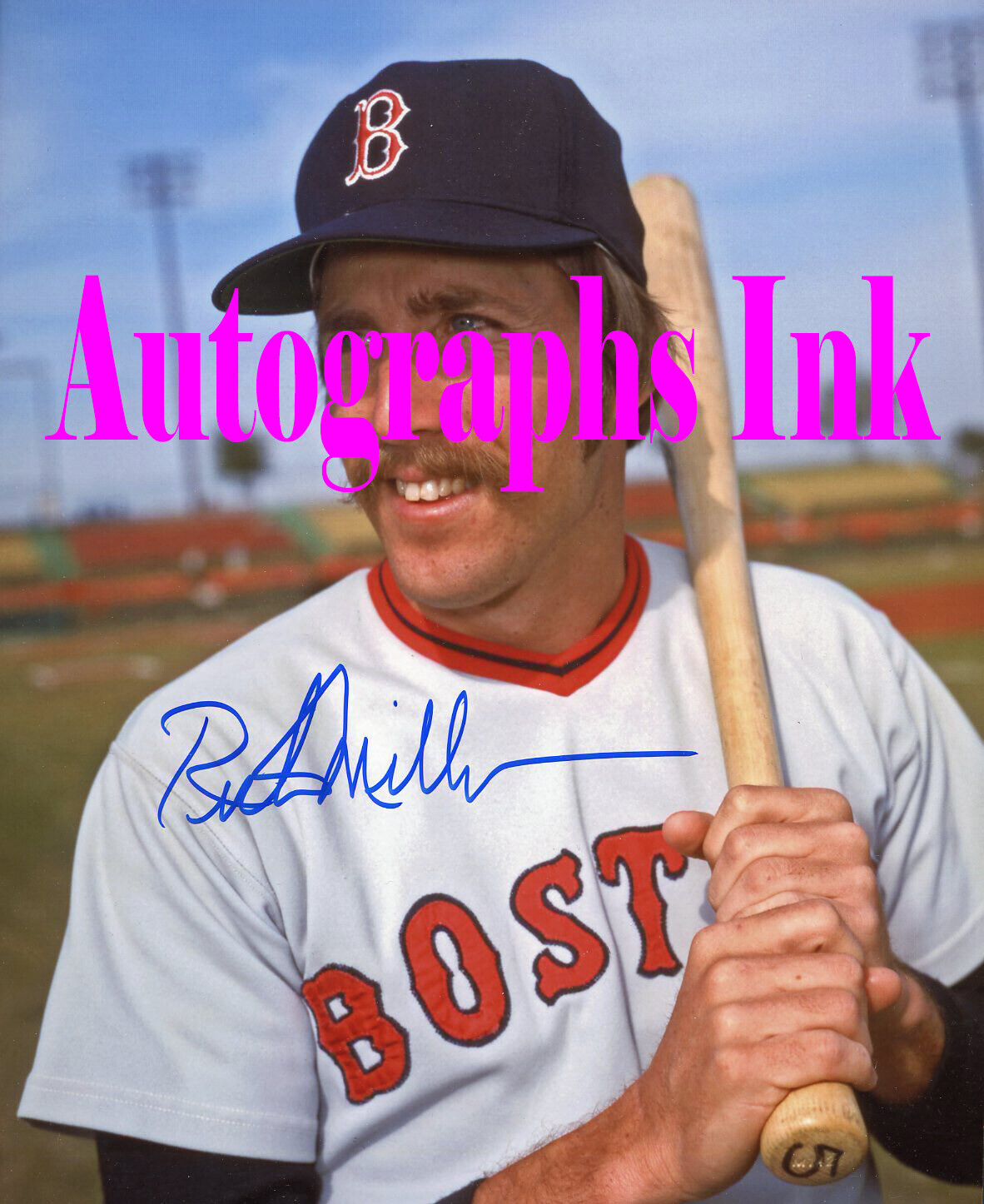 Rick Miller autographed 8x10 Boston Red Sox Topps Vault