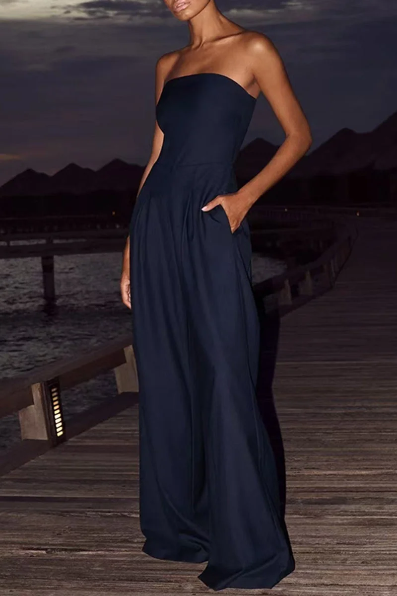 Backless Strapless Loose Jumpsuits