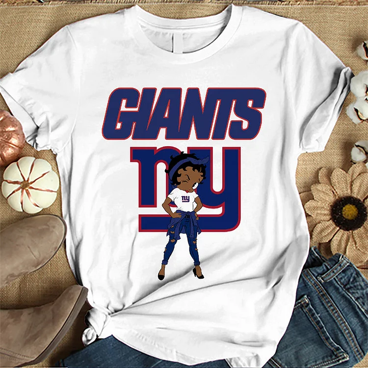 New York Giants Women's White Relaxed T-Shirt