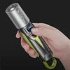 Portable Zoom Flashlight with Hook USB Rechargeable Waterproof