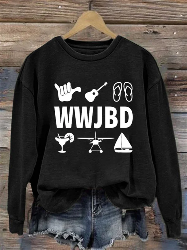 Women's What Would J.B Do Print Crew Neck Sweatshirt