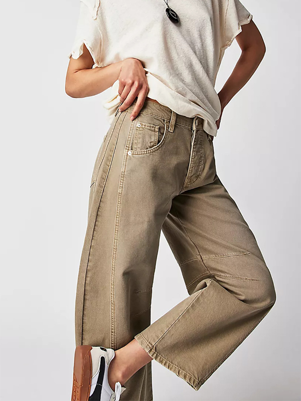 Solid Color Retro Bloomer Jeans hjn Shicloths