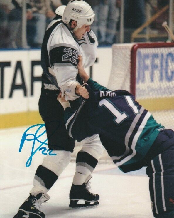 RICK TOCCHET SIGNED LOS ANGELES LA KINGS FIGHT 8x10 Photo Poster painting! Autograph