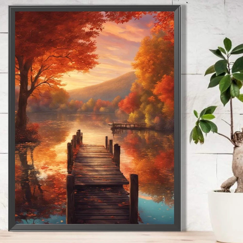 Diamond Painting - Full Square Drill - Autumn Lake(Canvas|45*60cm)