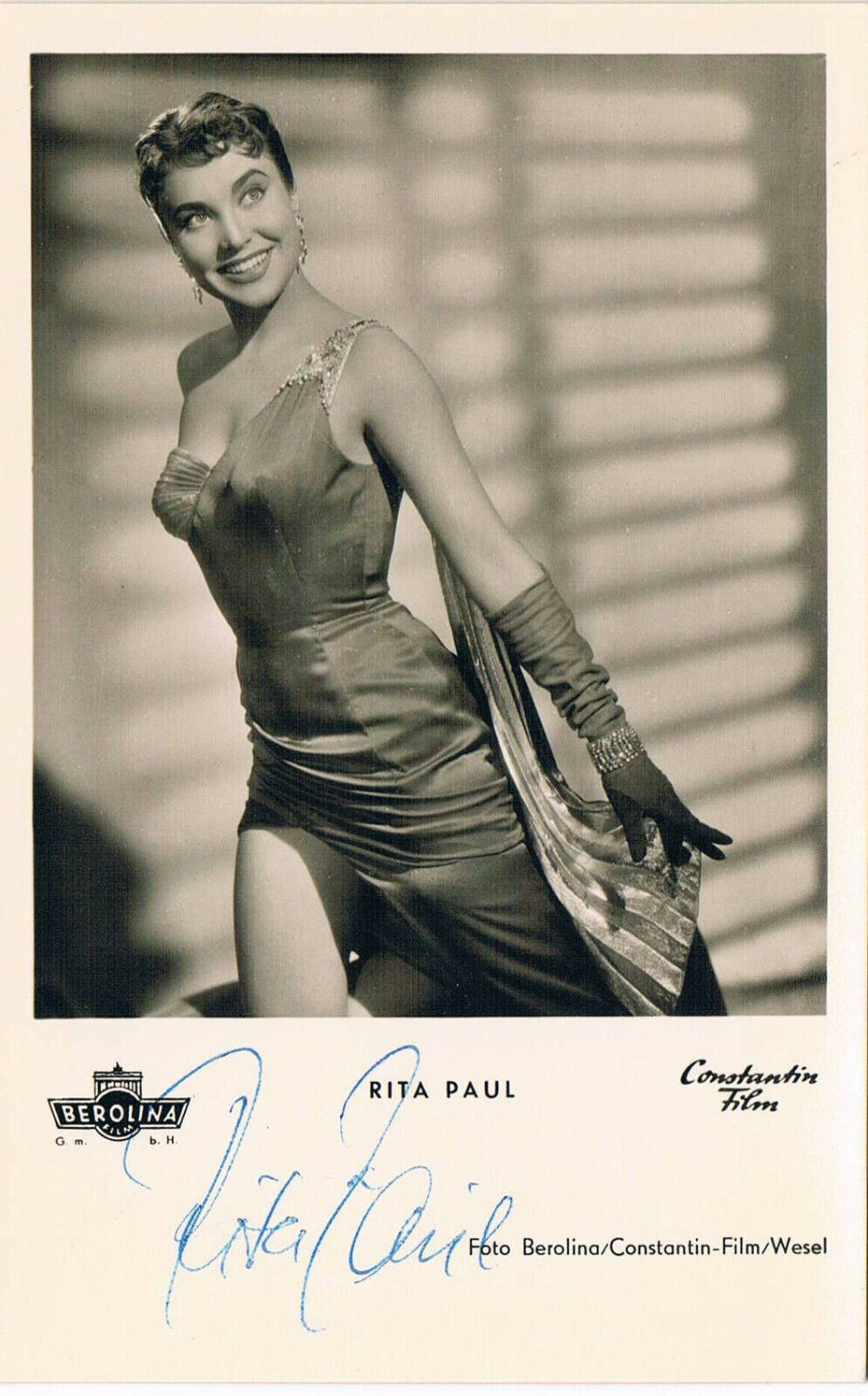 Rita Paul 1928- autograph signed postcard Photo Poster painting 3.5x5.5