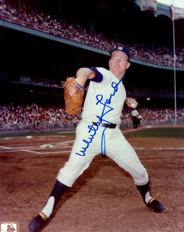 Signed 8x10 WHITEY FORD New York Yankees Photo Poster painting - COA