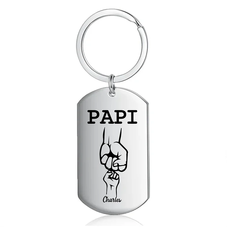 PORTE CLES SUPER PAPI + PRENOM