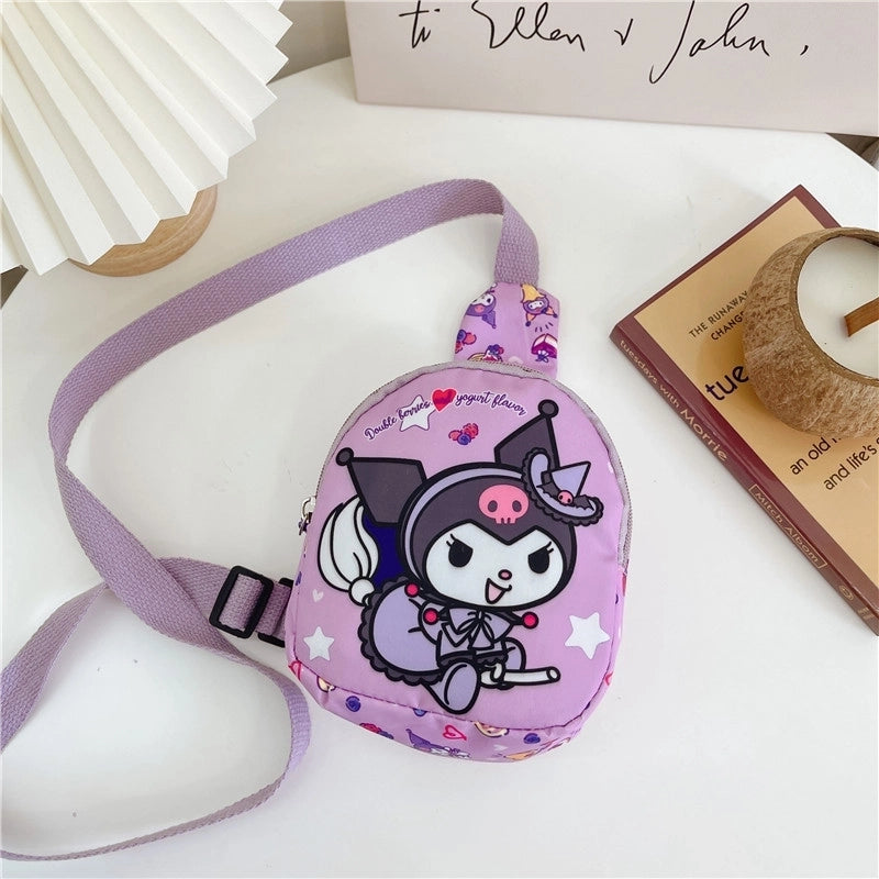 Kid’S Medium Nylon Cartoon Cute Square Zipper Fanny Pack