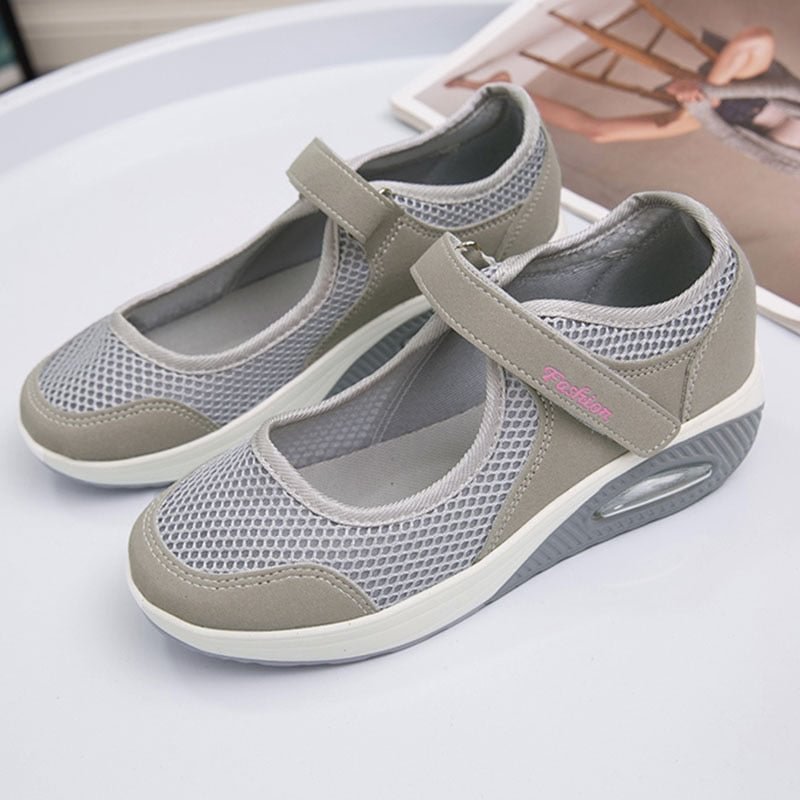 Cushion Platform Sneakers Women Breathable Mesh Spring Summer Casual Shoes Woman Plus Size 44 Ankle Strap Flats Zapato Mujer