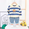 Kid Baby Boys Cloth Stripe Casual Hooded 2Pcs/sets