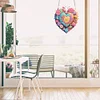 Diamond Painting Acrylic Single-Sided Heart and Flowers Hanging Pendant