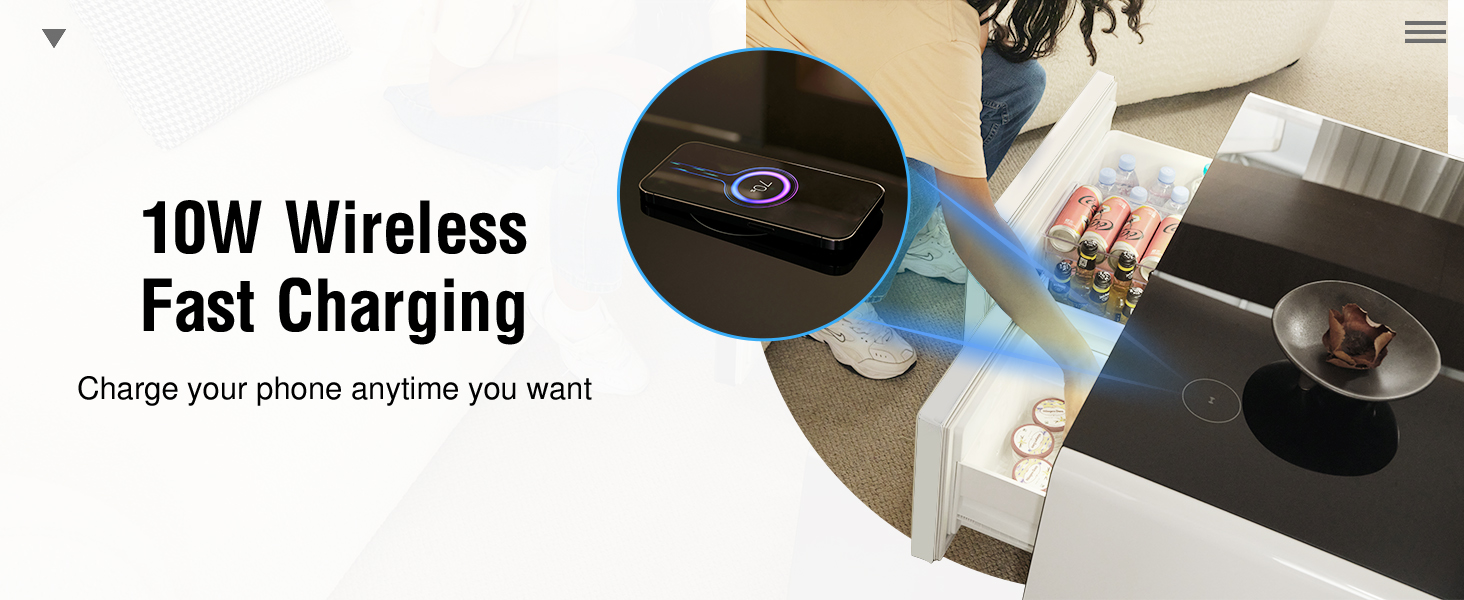 coffee table with wireless charging