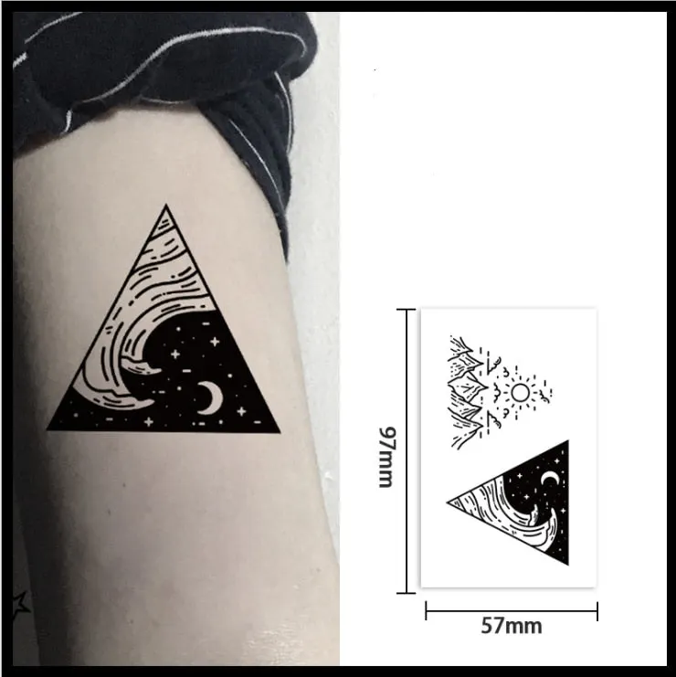 30pcs Black Fake Tattoo Stickers for Men Women Arm Body Arm Art Grimace Feather Temporary Tattos Waterproof Dark Tatoos Dacals
