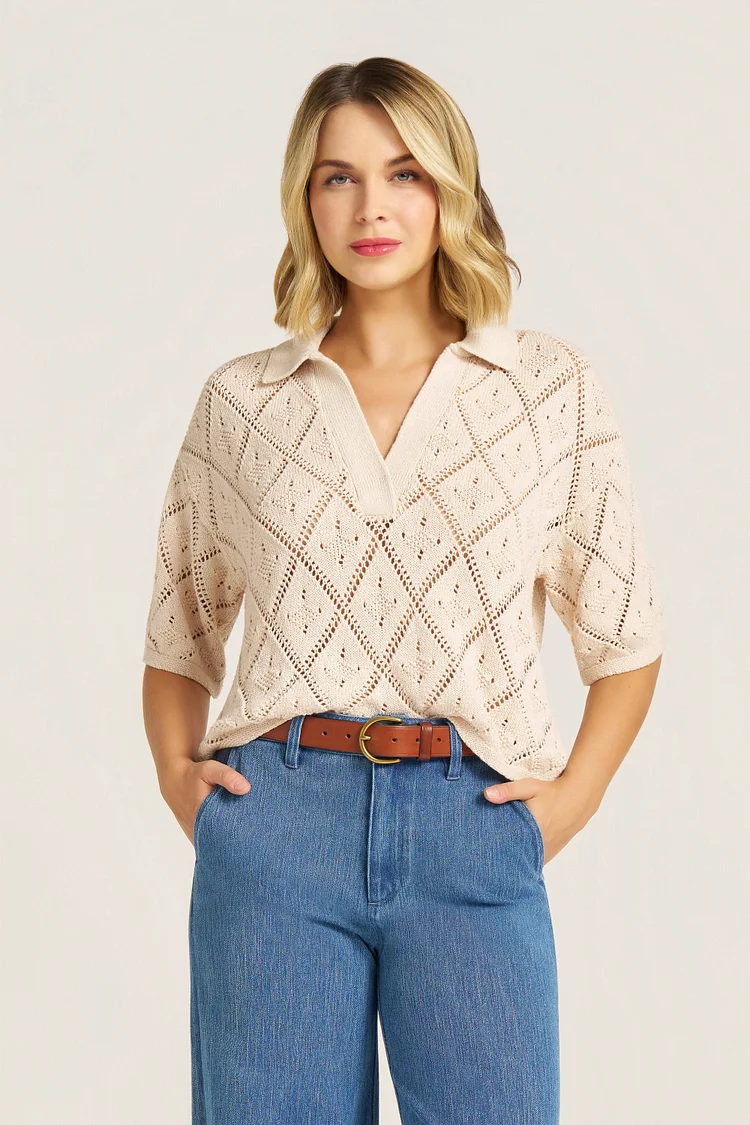 JASMINE CROCHET TOP - NATURAL