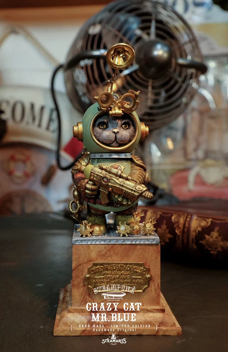 Steam Arts – Steampunk Crazy Cat Mr.Blue pre-order-