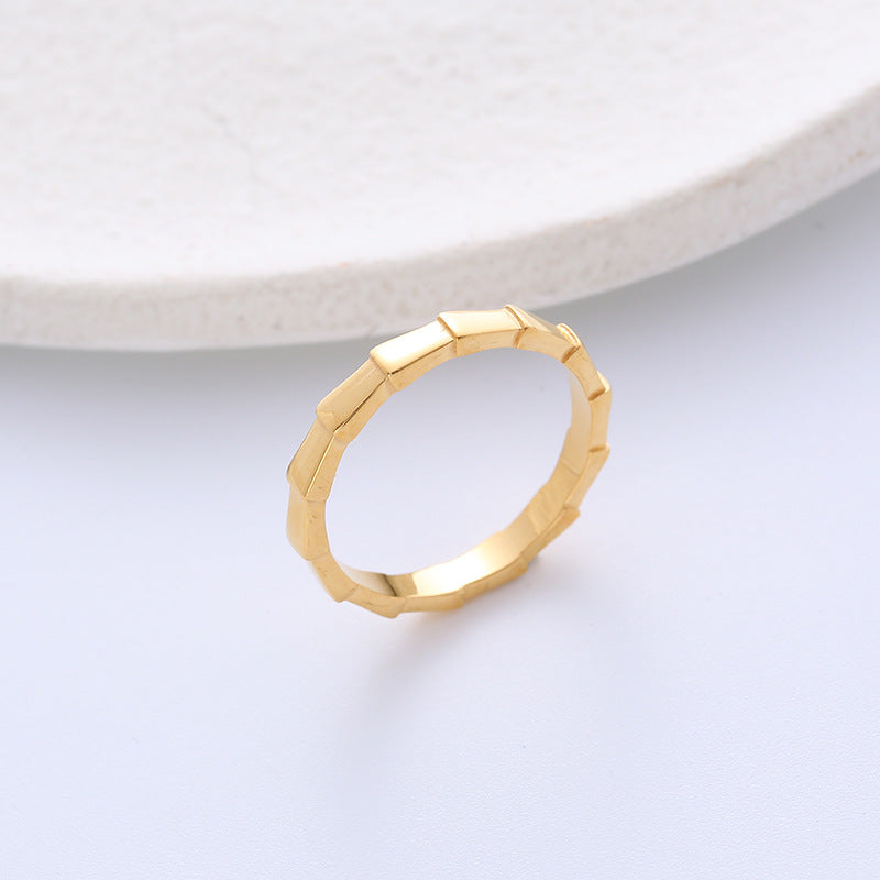 Women Minimalist Metal Doll Titanium Steel Polishing Rings