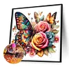 Diamond Painting-DIY Full Round Dril Butterfly Rose