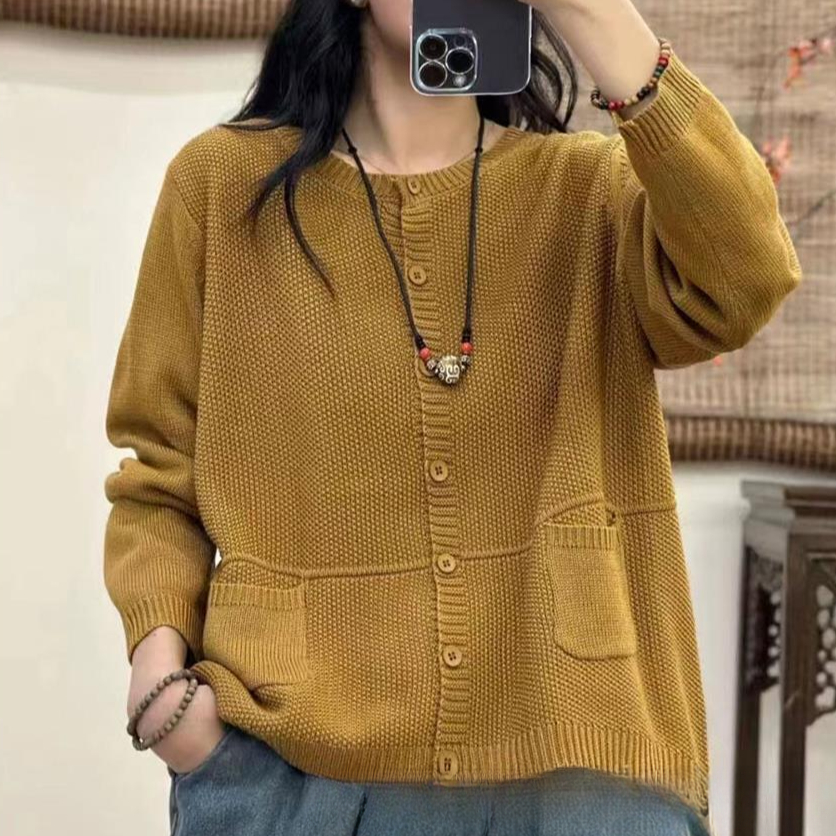 Chicfifth Sweater Women Winter Long Sleeve High Quality Autumn Vintage Top Knitted Cardigan