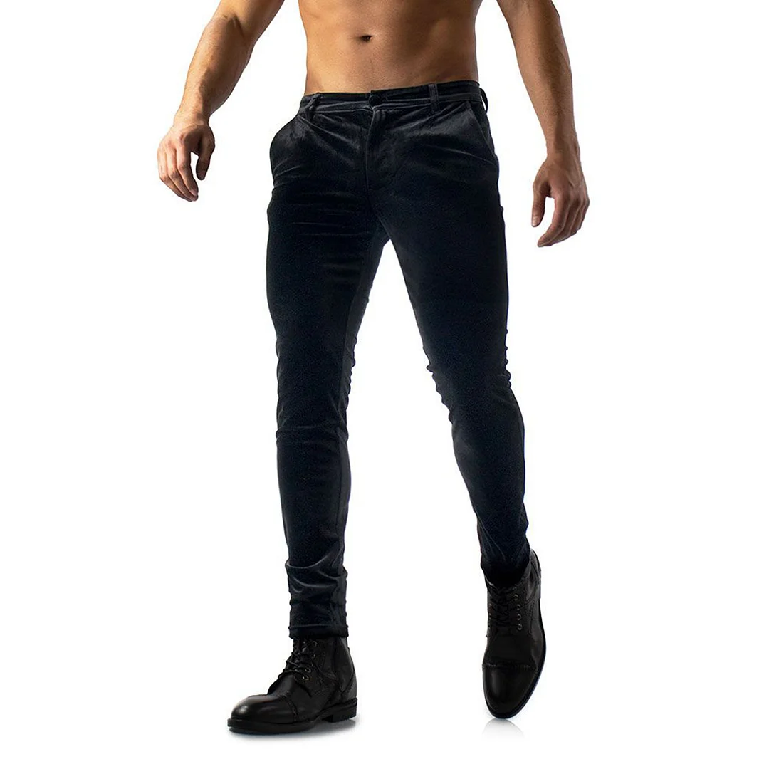 Casual Velvet Skinny Trousers-inspireuse