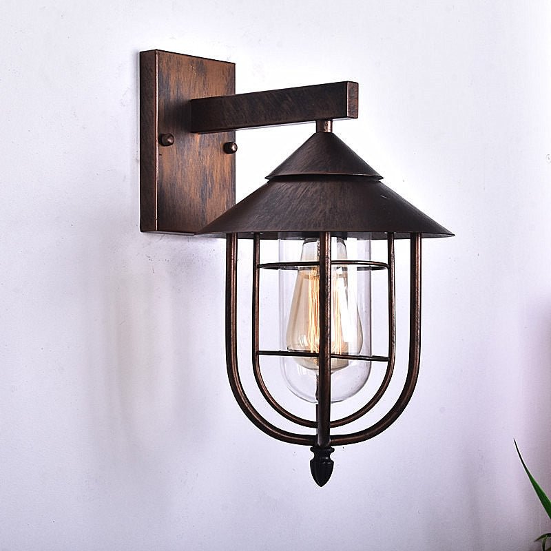 American Wrought Iron Outdoor Wall Lamp