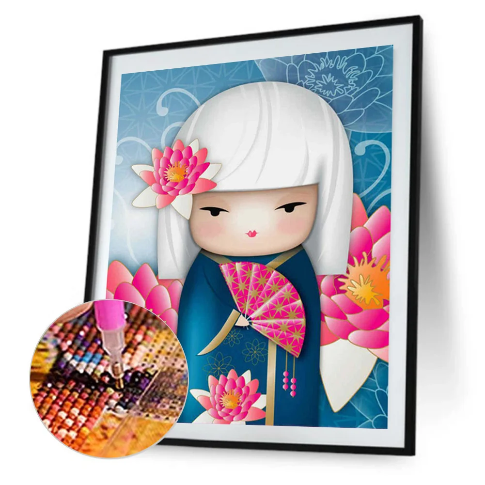 Diamond Painting - Full Round Drill - Kokeshi Doll