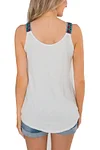 Plus Size Asymmetrical Hem V Neck Solid Casual Tank Top