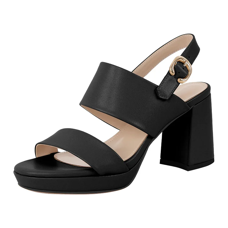 Platform Buckle Strap Chunky Heel Sandals