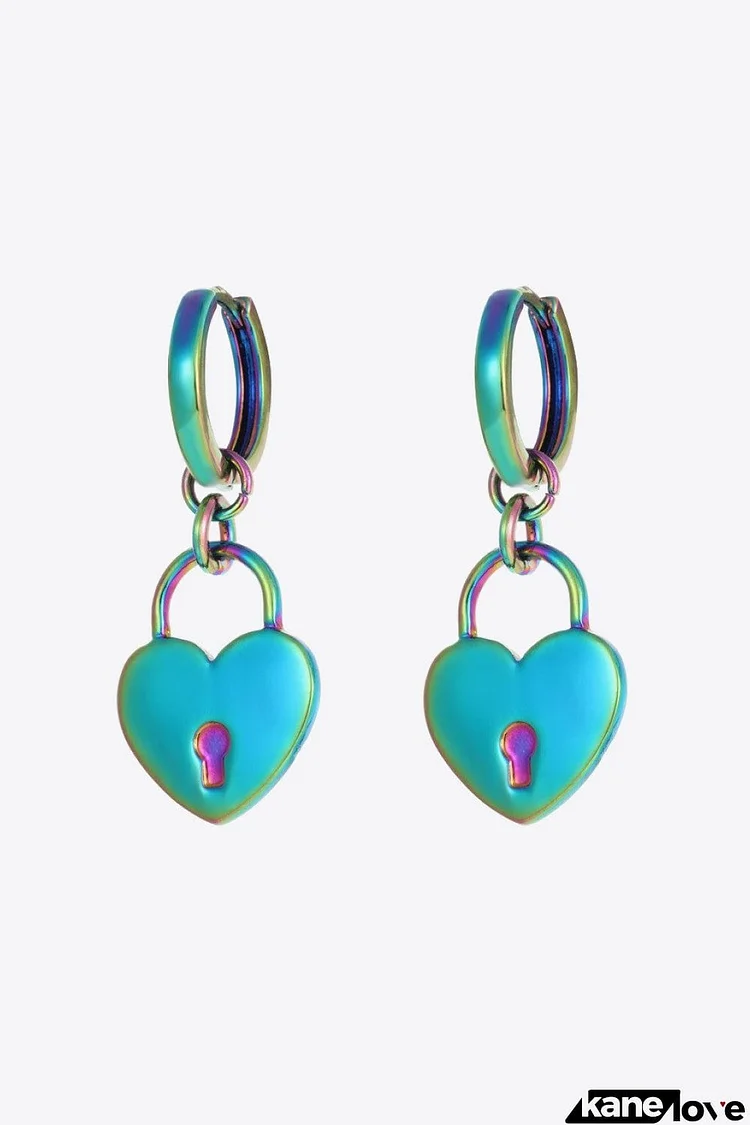 Multicolored Heart Drop Earrings