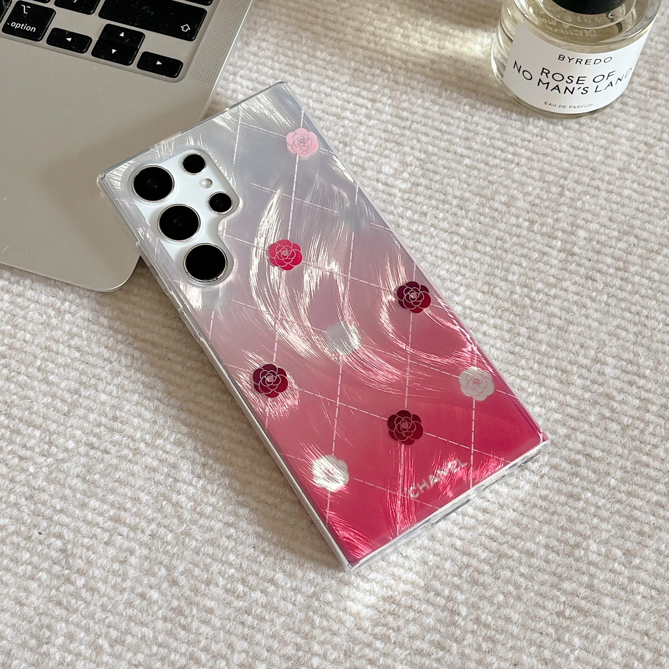 Chanel Luxury Monogram Logo Airbag Stand Samsung Galaxy S Series Phone Case