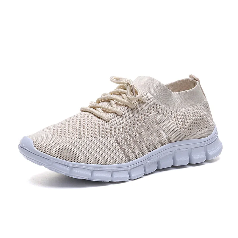 Qengg Women Shoes 2022 Summer Mesh Breathable Sneakers Women Platform Casual Sport Shoes Women Comfort Lace Up Running Shoes Plus Size