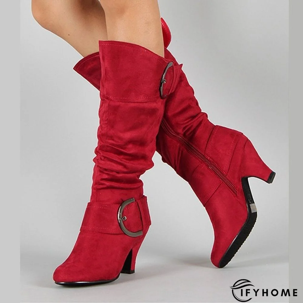 Chunky Heel Zipper Boots | IFYHOME