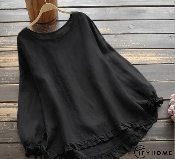 Casual Long Sleeve Round Neck Tunic Top | IFYHOME