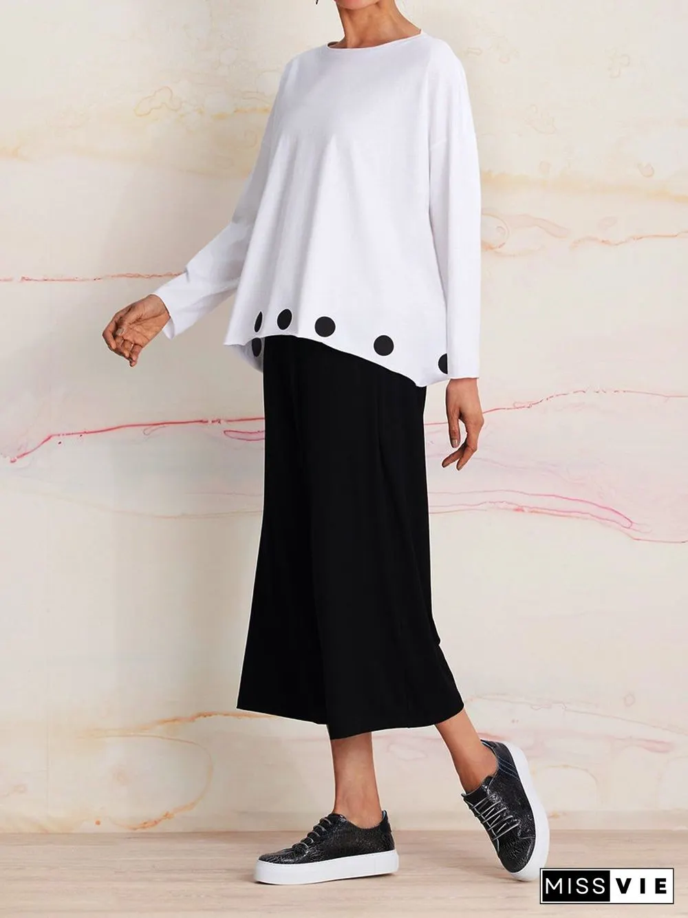 Shift Statement Polka Dots Cotton-Blend T-shirt