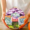 Purple Garden-DIY Embroidery Kit with Pattern Cotton Threads Needles Hoop 30*30cm/11.81*11.81in tapestrymarket