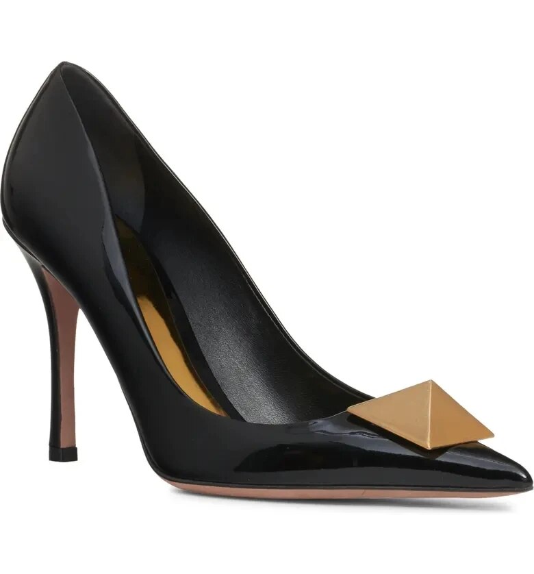 TAAFO Matte Black 80mm Heels Patent Leather Stiletto Heels Office High Heels 40mm Shoes 