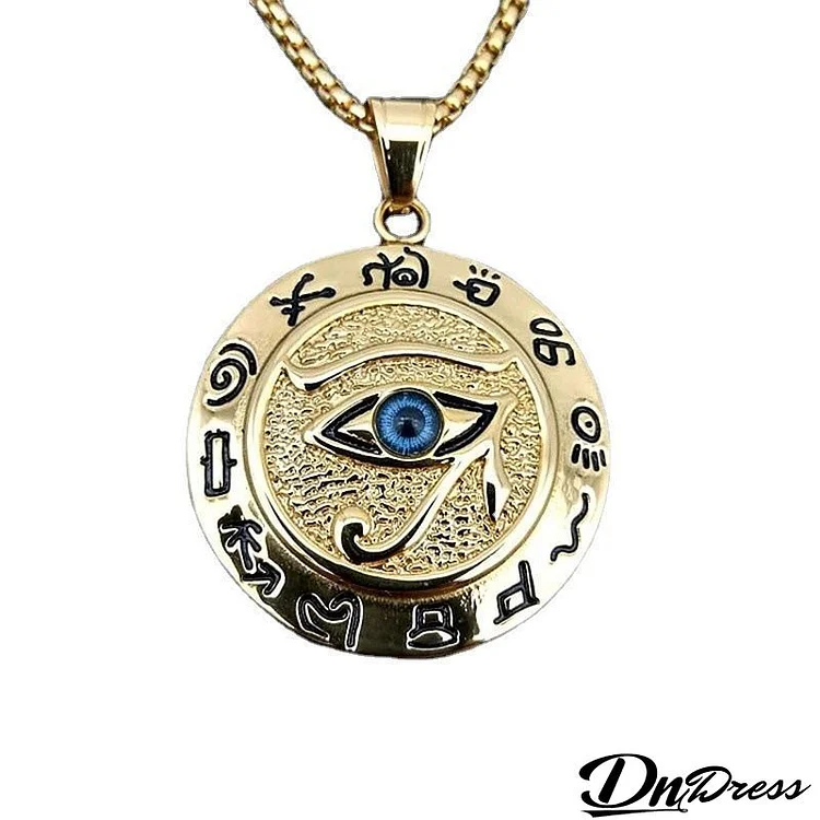 Men's Casual Vintage Egyptian Eye Of Horus Pendant Necklace