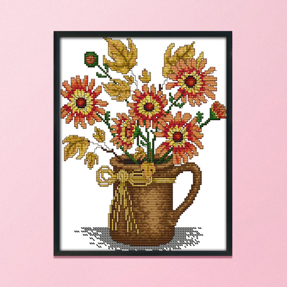 

Autumn vase - 14CT Stamped Cross Stitch - 23*30cm, 501 Original