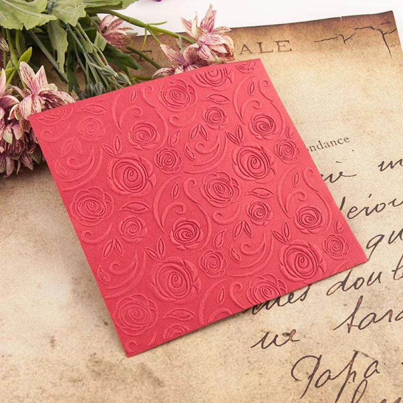 Plastic Embossing Folder Rose Flower Scrapbooking Photo Album Card DIY Plastic Template Embossing Mold