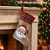 DIY Diamond Painting Christmas Stockings Hanging Ornaments Large Capacity Xmas Socks Pendant Wear Resist Candy Gift Storage Bags for Family Christmas Holiday Party Decoration (Santa Claus head)