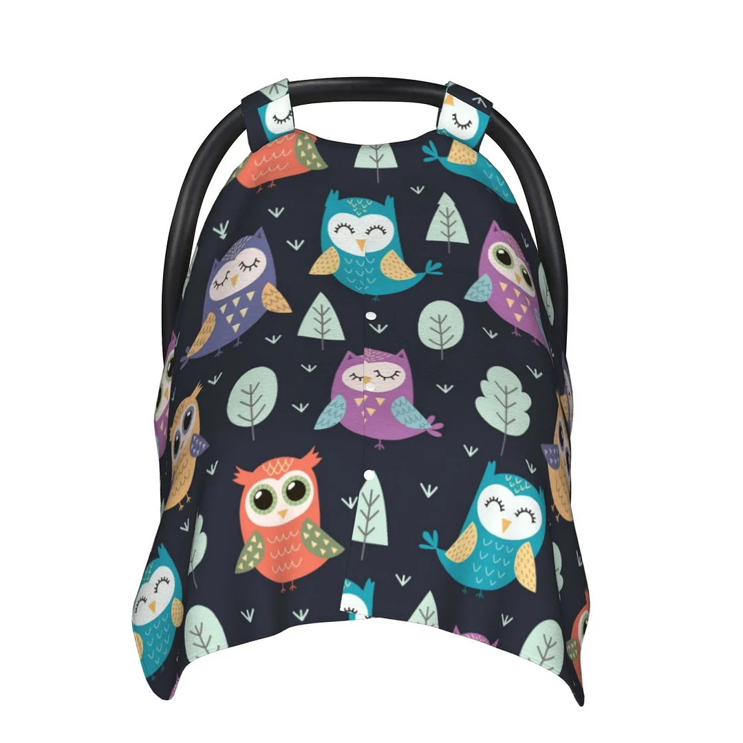 Cute Owl Car Seat Covers for Newborns Nursing Cover Up for New Mom