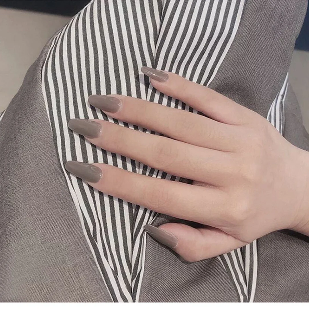 24Pcs Detachable French False Nails Ballerina Wearable Artificial Stiletto Fake Nails DIY Press Glue Full Cover Coffin Nail Tips