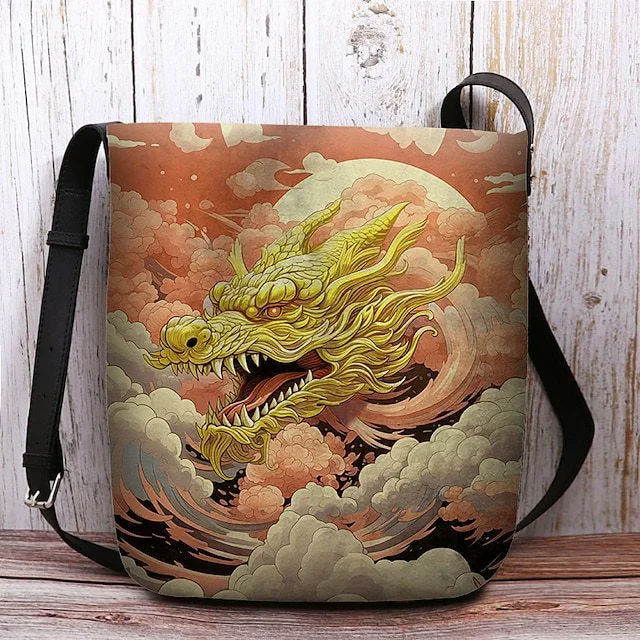 Style & Comfort for Mature Women Women's Dragon Print Crossbody Bag