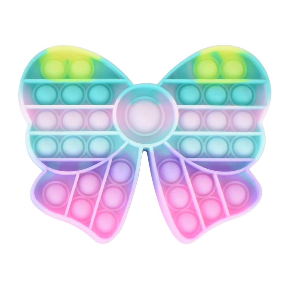 

Bowknot Push Bubble Sensory Fidget Toy Stress Relieve Toys Rainbow Macaron, 501 Original