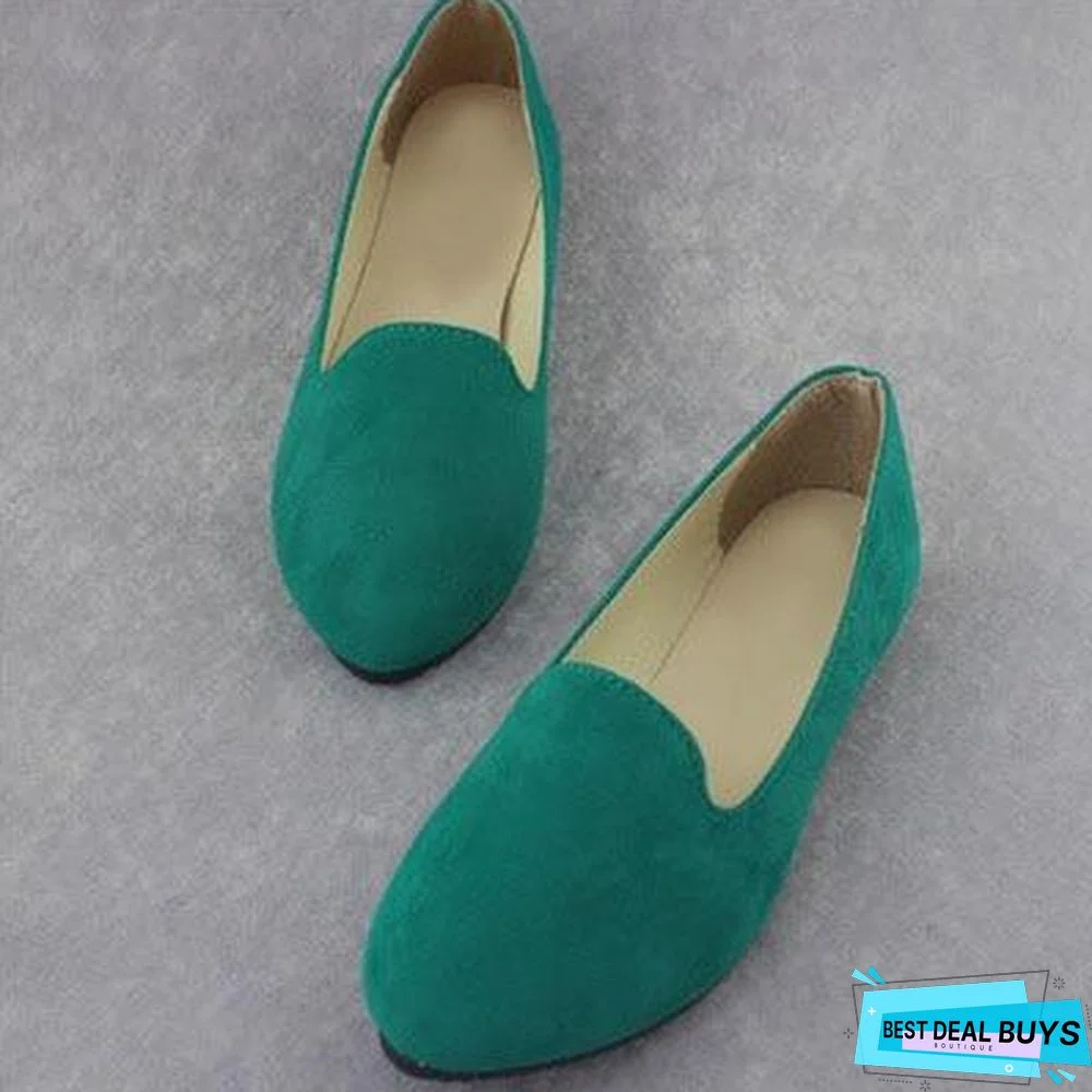Plus Size Women Candy Color Loafers Flats Sweet Casual Shoes