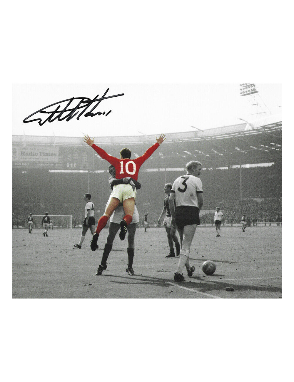 10x8 1966 World Cup Photo Poster painting Signed By Sir Geoff Hurst 100% Authentic With COA