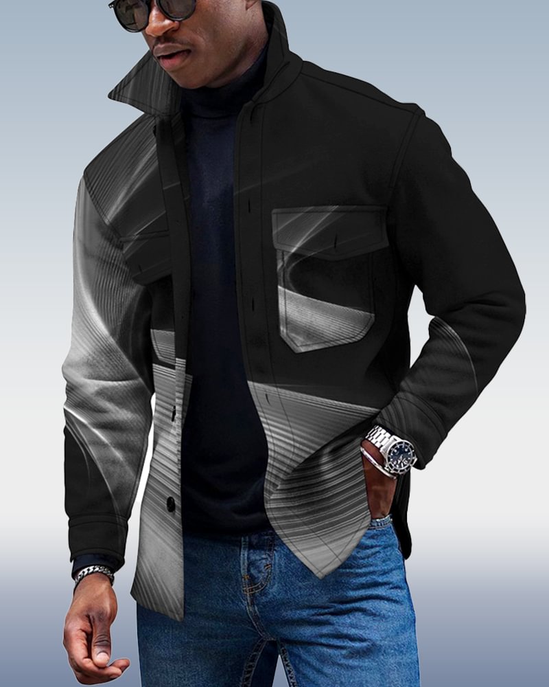 Men's Casual Geometric Pattern Jacket 030