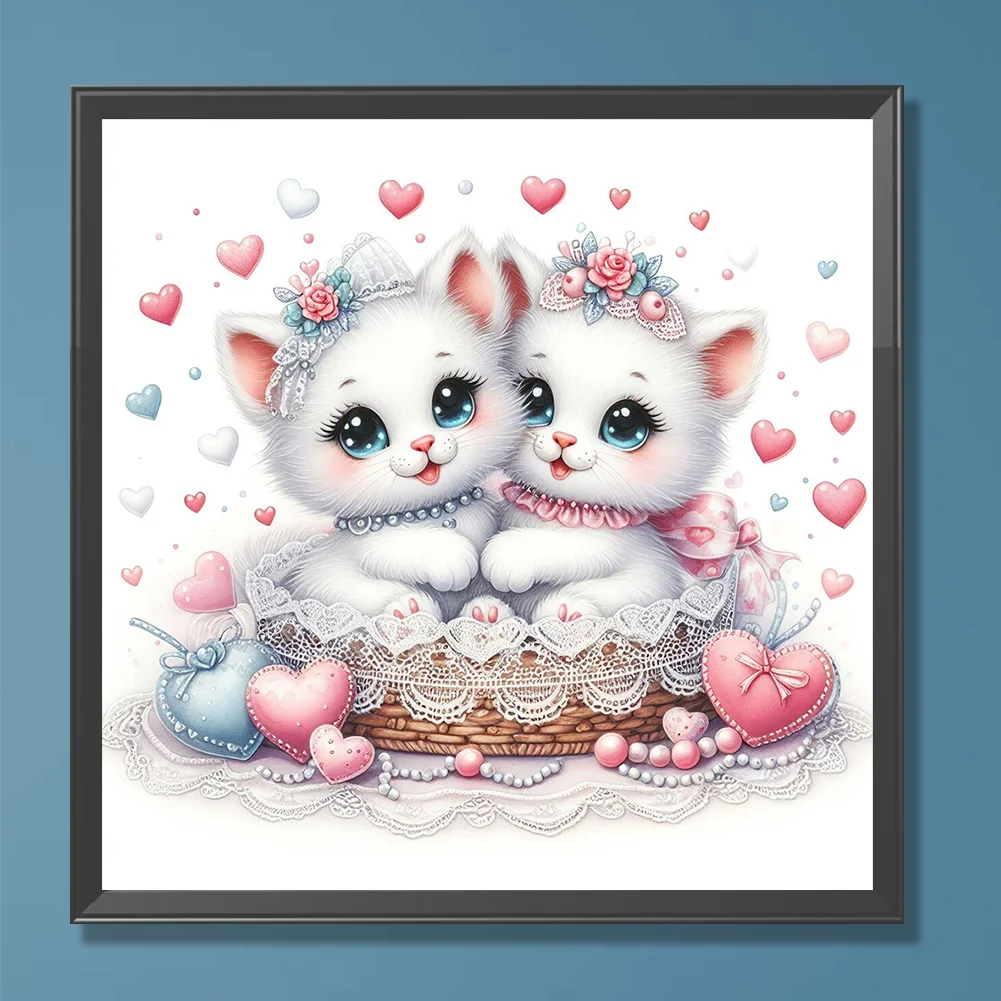 Diamond Painting - Full Round Drill - Cute Cat(Canvas|30*30cm)