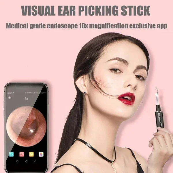 🔥Hot Sale 50% OFF👂Clean Earwax-Wi-Fi Visible Wax Removal Spoon, USB 1296P HD Load Otoscope