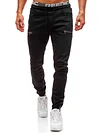 Men's Jeans Joggers Trousers Denim Pants Drawstring Zipper Pocket Plain Comfort Breathable Daily Going out Denim Fashion Casual Black Dark Blue