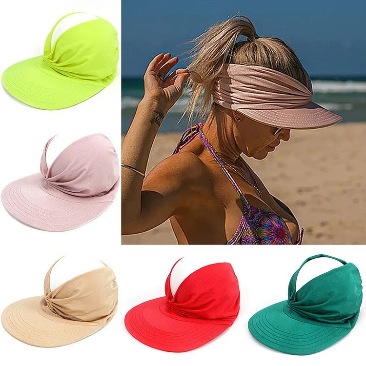 🔥Summer Hot Sale 50% OFF🔥Summer women's sun hat, women's anti-ultraviolet elastic top hat, ponytail hat, sun hat, beach hat